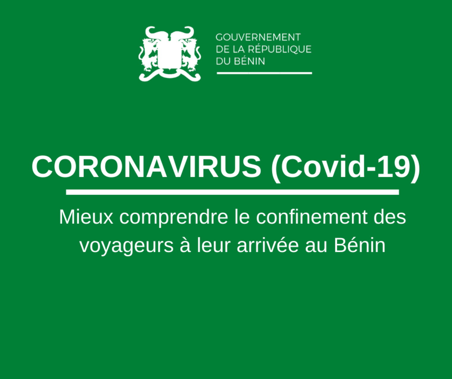 CORONAVIRUS - Quid du confinement obligatoire des voyageurs à leur arrivée au Bénin ?