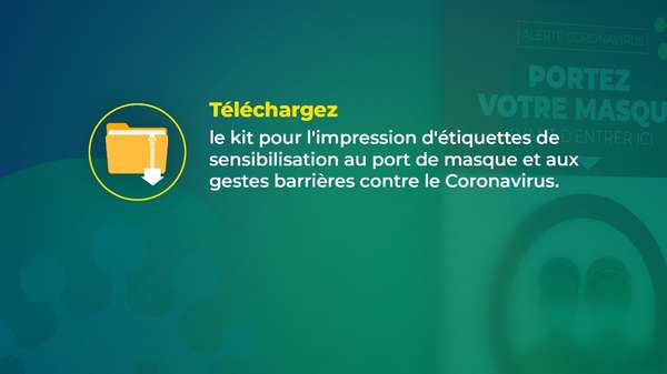 CORONAVIRUS - Kit pour impression d'étiquettes ou d'autocollants de sensibilisation