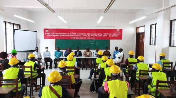 Projet pipeline Niger-Bénin : Une mission de supervision sur le site de formation de 30 jeunes sur les techniques d'échafaudage