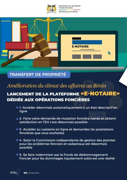 Dématérialisation du Foncier : L 'Agence Nationale du Domaine et du Foncier lance la plate-forme e-Notaire
