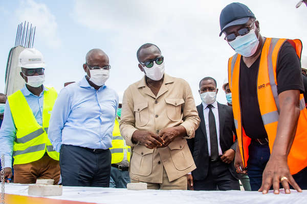 Infrastructures marchandes : Le Président Patrice TALON sur des sites de construction des marchés urbains à Cotonou