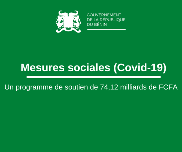 Mesures sociales liées à la pandémie du Coronavirus au Bénin - Près de 74, 12 milliards prévus