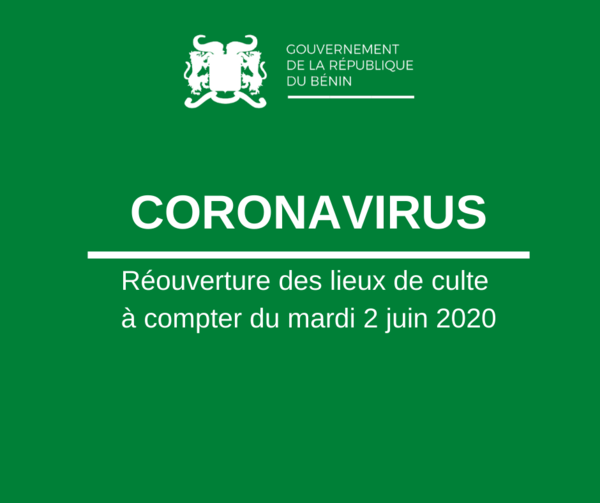 Conditions de réouverture des lieux de culte dès le mardi 2 juin 2020 en période de Covid19