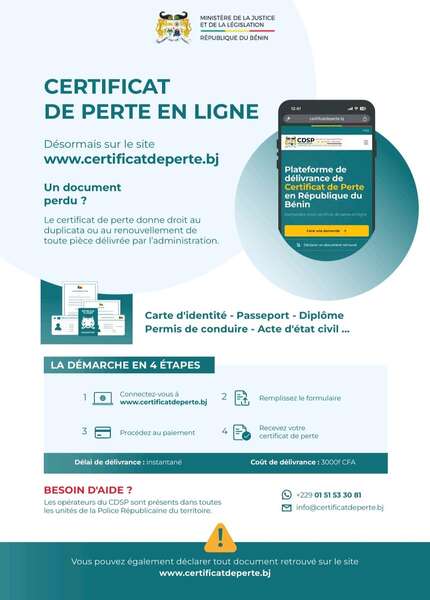 Certificat de perte en ligne : Désormais, plus besoin de se déplacer !