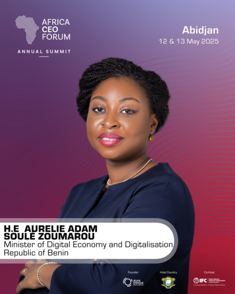 Africa CEO Forum à Abidjan : Aurelie ADAM SOULE ZOUMAROU pour porter la vision du Bénin en matière de transformation digitale et d’innovation technologique