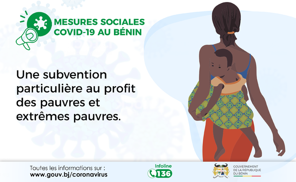 Mesures sociales Covid-19 au Bénin - Subvention pour les pauvres