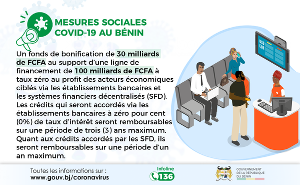 Mesures sociales Covid-19 au Bénin - Fonds de bonification