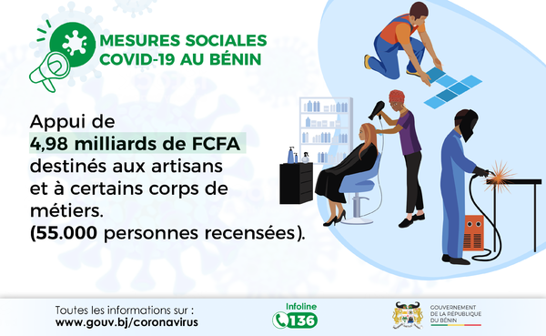 Mesures sociales Covid-19 au Bénin - Appui aux artisans et à certains metiers