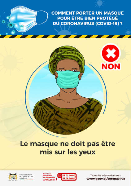 Le masque ne doit pas être mis sur les yeux