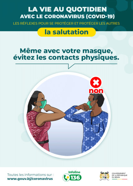 Même avec votre masque, évitez les contacts physiques