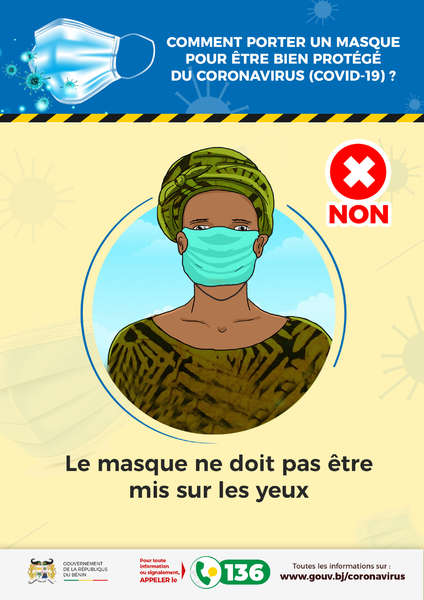 Le masque ne doit pas être mis sur les yeux