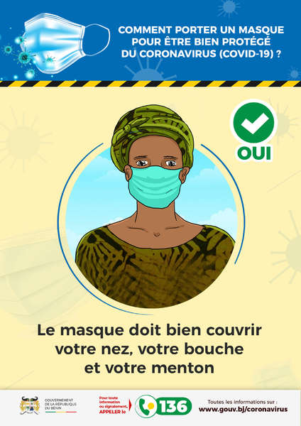 Le masque doit bien couvrir votre nez, votre bouche et votre menton