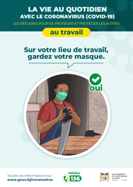 Gardez votre masque sur votre lieu de travail