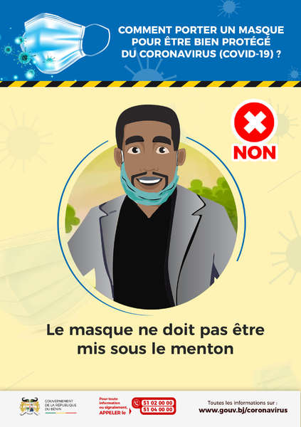 Le masque ne doit pas être mis sous le menton