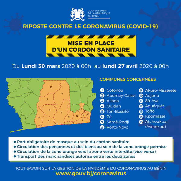 Le cordon sanitaire est élargi et prorogé jusqu'au 27 avril 2020